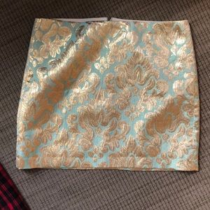 Gold Brocade J Crew Skirt